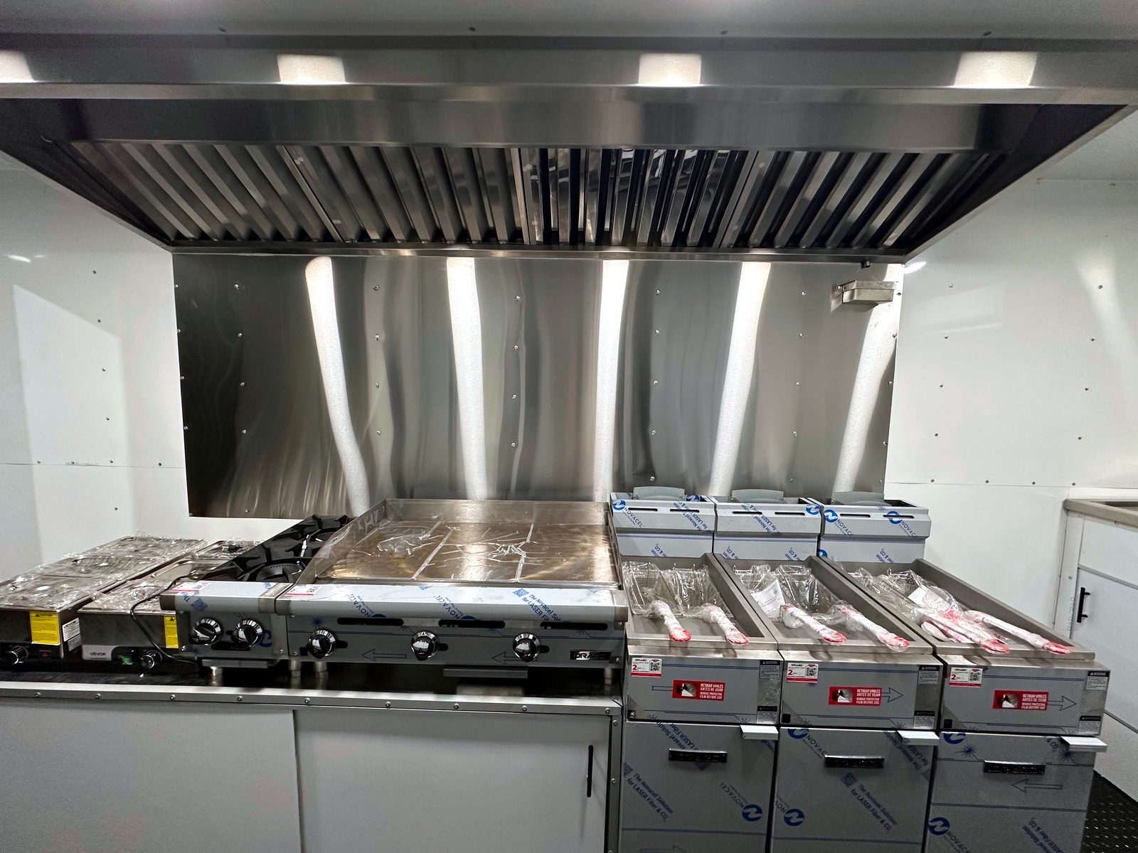 Full line under the stainless hood