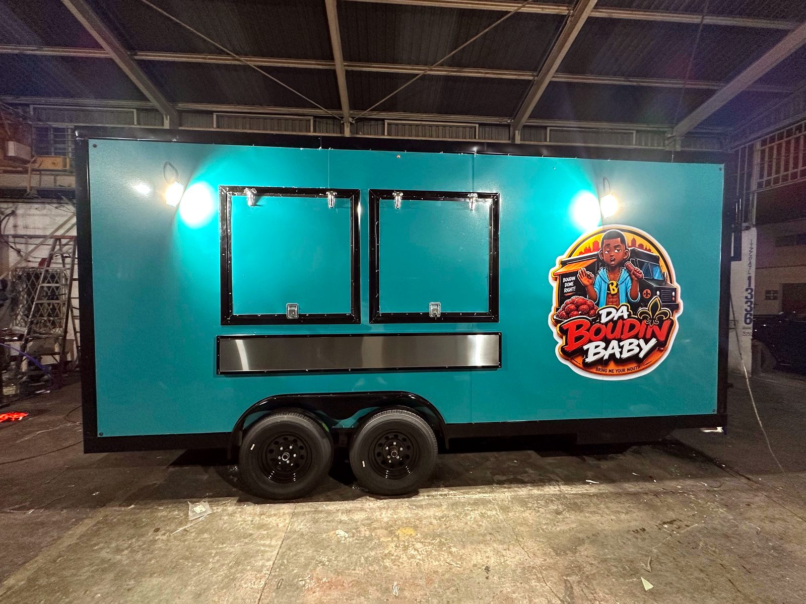 Da Boudin Baby — teal custom wrap