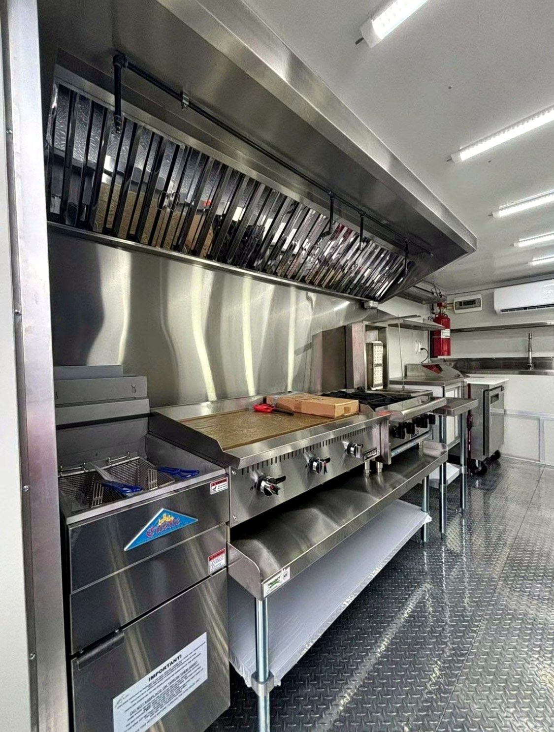Stainless kitchen with prep tables